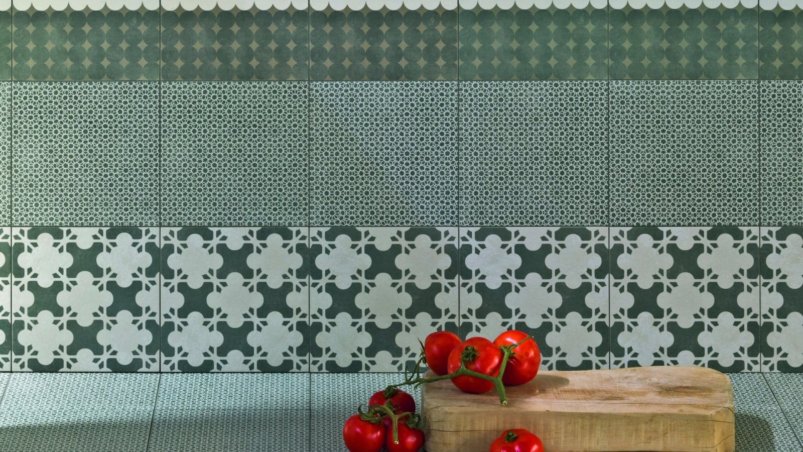 Detalje af Azulej moensteret Trama fra Mutina