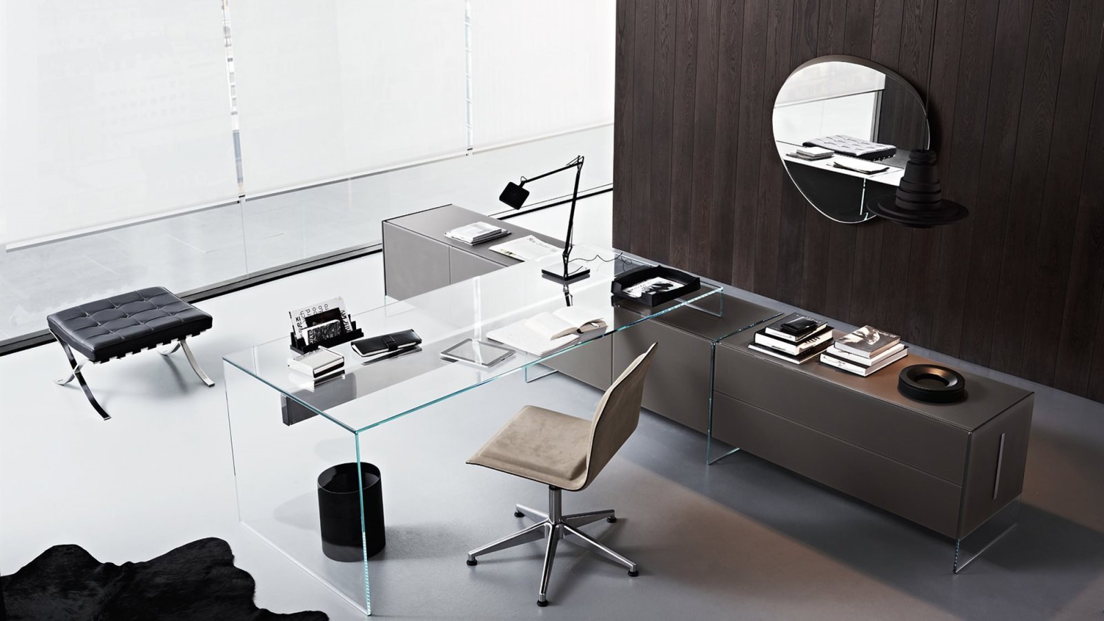 Designskrivebord Air Desk fra Gallotti & Radice i transparent krystal