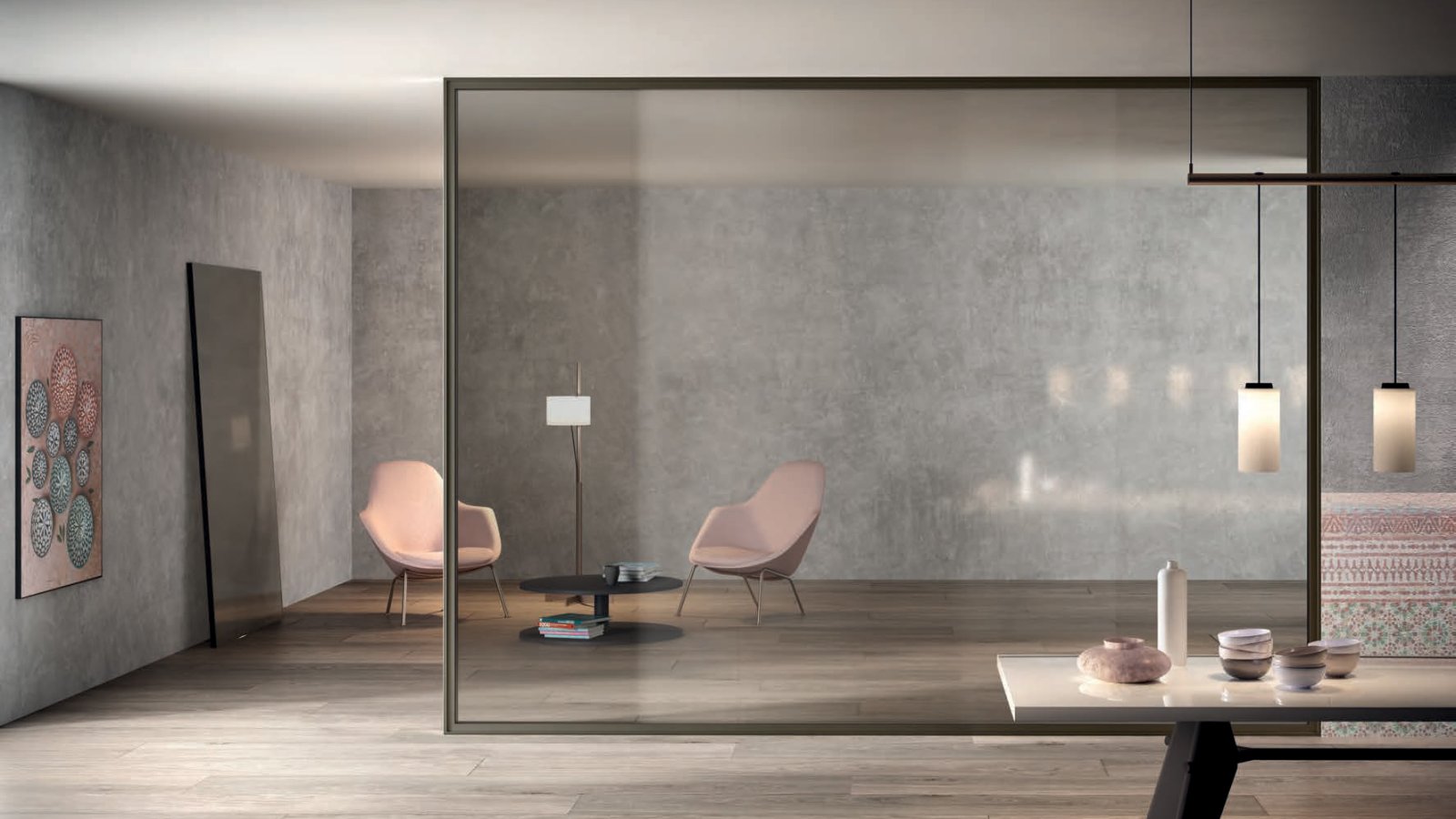 Skillevægge Simple Bold fra Luconi i dobbelt glas