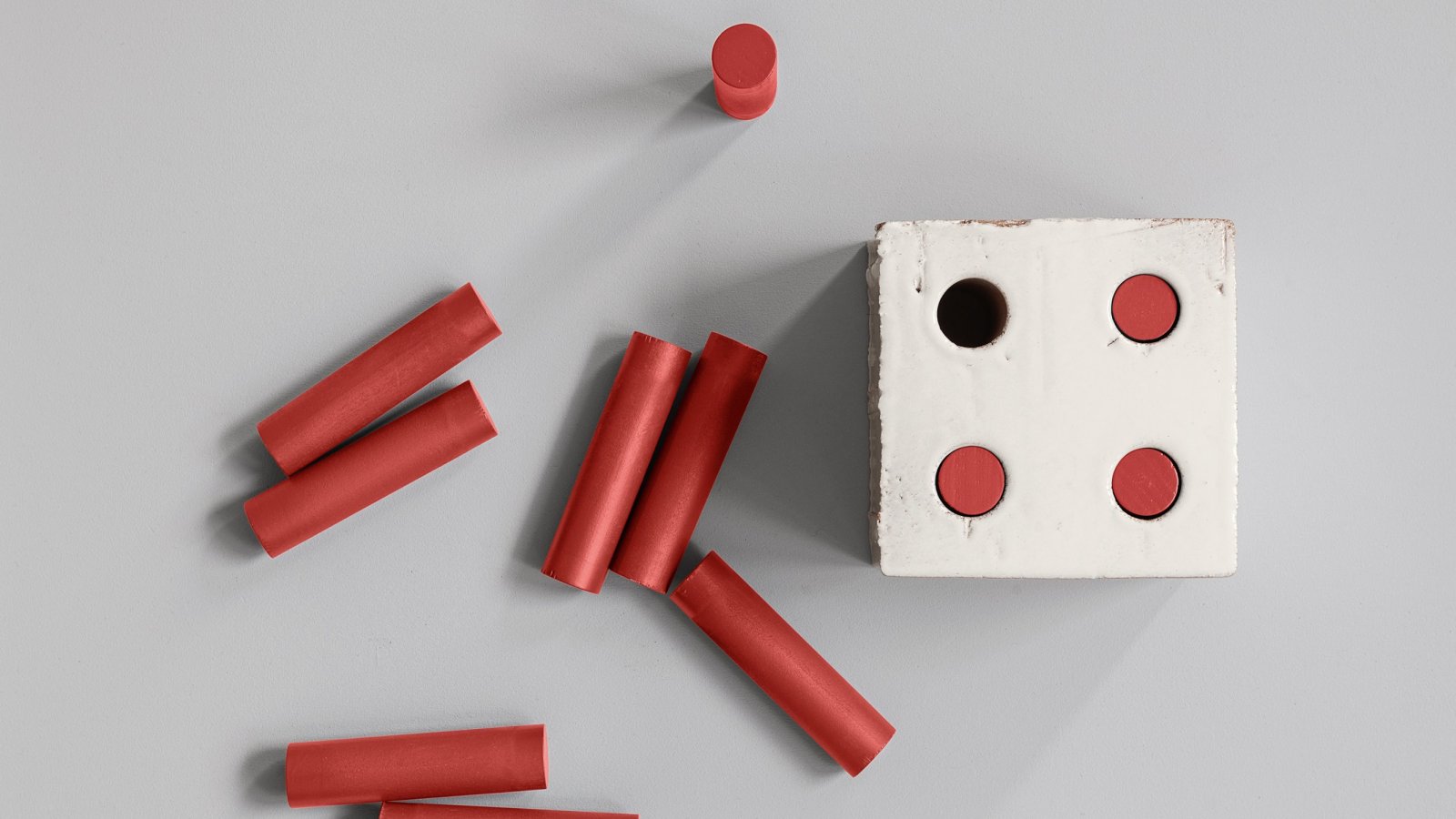 Bloc væg fra Mutina i terracotta med fire huller pr. blok