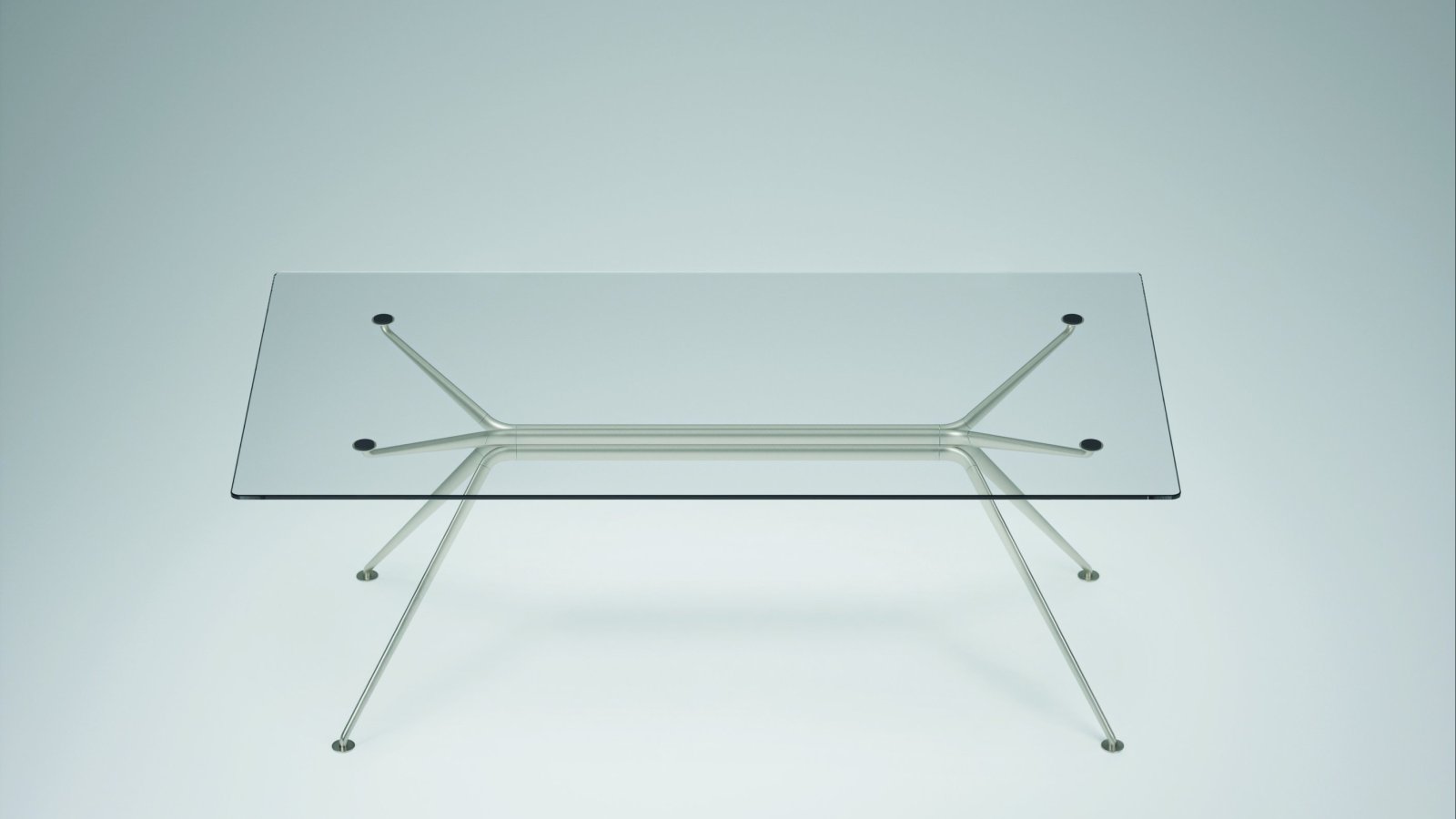 Chefskrivebord Cosmos fra Tecno med skelet af fire aluminium-ellipser