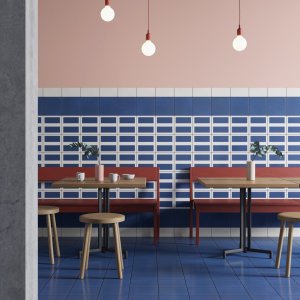 Flise med mønsteret Double Blue, Mattonelle Margherita fra Mutina, 20,5 x 20,5 cm