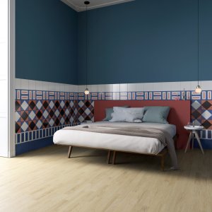 Håndtegnet dekor Square Terracotta, Mattonelle Margherita i glaseret porcellanato