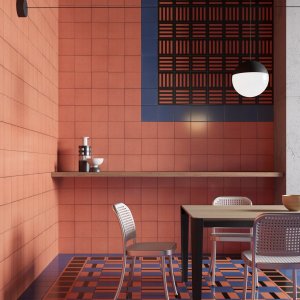 Flise med mønsteret Square Black, Mattonelle Margherita fra Mutina, 20,5 x 20,5 cm