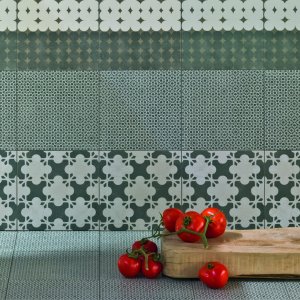 Detalje af Azulej moensteret Trama fra Mutina