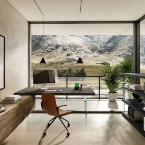 Skrivebord Scrivania Air fra LAGO på et direktionskontor