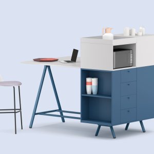 Sideskab 210 cm til direktionsbordet Lay med teknikrum