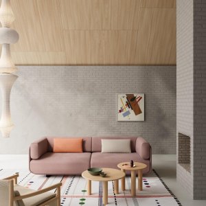 Puf og dagseng Shaal sammen i en boliglounge