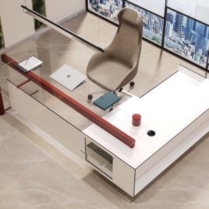Cloud fra Codutti: skrivebord 200 × 100 cm med plade i træ