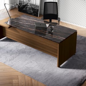 GO EASY skrivebord med L-formet støtte