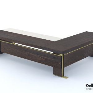 Reol fra Della Rovere med riflet glas og LED-lys i hvert rum