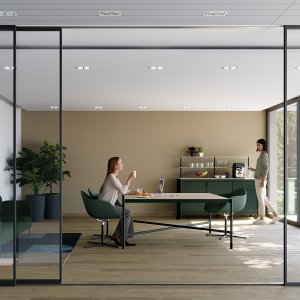 Verde Giada aluminium på en Fluido kitchenette fra Martex