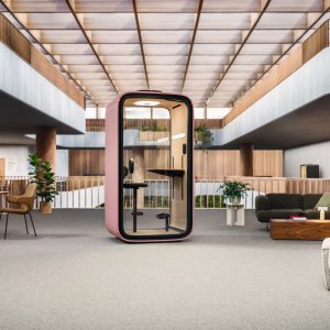 Framery One pod i et dansk kontorlandskab