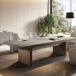 Las Mobili Jera sofabord 1 200 × 600 mm — Eco-Pelle Ardesia sidepaneler, loungeområde kontor