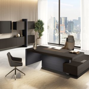 Las Mobili Jera zamak-forbindelseskonsol sort mat — konstruktiv samling bordplade og sidepanel, M8-gevind