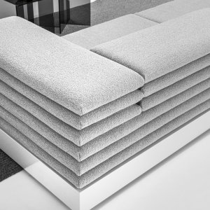 Dormeuse Acamante på 210 cm ved et vinduesparti, design Elisa Ossino