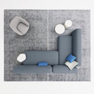 Suiseki sofa med aftageligt stofbetræk til kontraktmarkedet