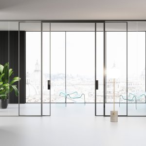 Transparent polycarbonat-samleprofil mellem Mood-glassene