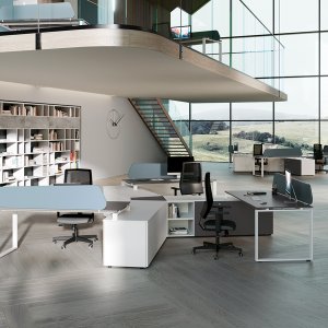 Glasplade på Loft direktionsskrivebord