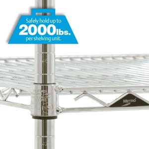 Super Erecta trådreol fra Metro i krom med justerbare hylder