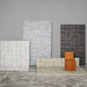 Pantryvaeg i Aurore Light Green Grid L og ensfarvet