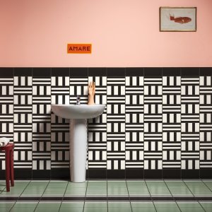 Halvformat Frame Black, Mattonelle Margherita fra Mutina, 20,5 x 10,1 cm