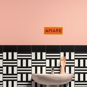 Dekor Marghe Half Black i halvformat, Mattonelle Margherita