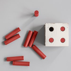 Bloc væg fra Mutina i terracotta med fire huller pr. blok
