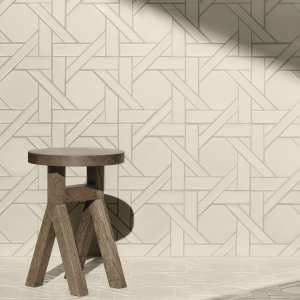 Weaving mosaik fra Mutina med Ba Leng fletmønster i hvid