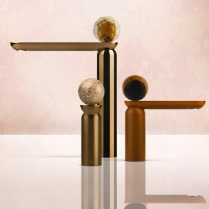 Håndvaskarmatur Perle fra Gessi med sort kugle i muranoglas