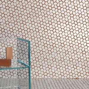 Badevaerelse beklaedt med Botanica White mosaik