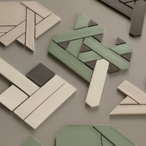 Badeværelse med Weaving mosaik i Grey