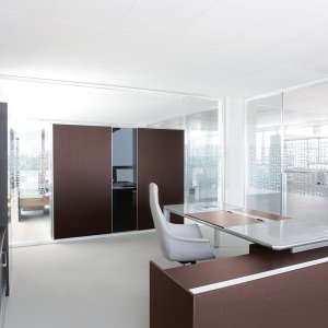 Kontorskillevægge www.60 fra Archiutti med dobbeltglas