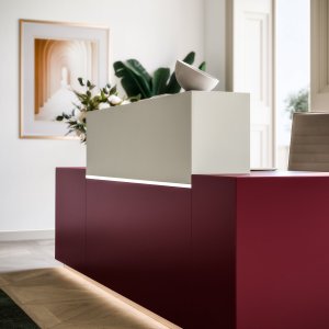 Matlakeret front på receptionsdisken Z1