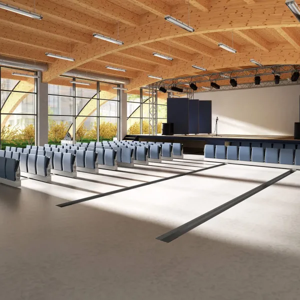 Dansk auditorium med Lamm sæder i rolige rækker