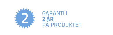 garanti i 2 år på produktet